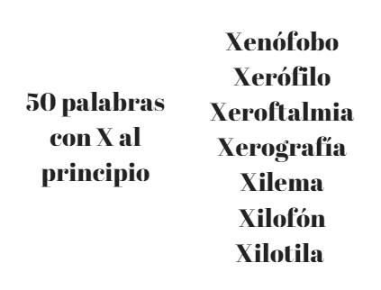 adjetivos con x